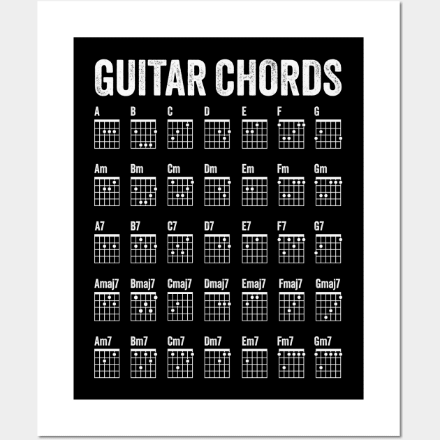 Guitar Chords Poster - Six String Wall Art by TwistedCharm